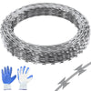 0.16 in Thick Core Wire, 246 ft Coverage Razor Barbed Wire Fence