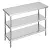 18 x 48 x 34 in Stainless Steel Work Table with 3-Tier Storage