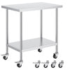 Stainless Steel Work Table with Wheels for Commercial Kitchen