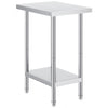 24 in W x 18 in D x 34 in H Stainless Steel Work Table - Adjustable Height