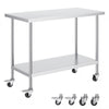 24 x 48 x 38 in Stainless Steel Work Table with Adjustable Shelves