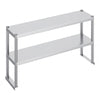 Double Tier Stainless Steel Overshelf for Kitchen and Workshop