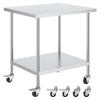 Stainless Steel Work Table with Wheels for Commercial Kitchen