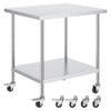 30 in x 18 in x 38 in Stainless Steel Work Table with Adjustable Shelves