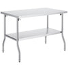 Folding Stainless Steel Prep Table with Undershelf for Kitchen and Garage