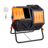 37 Gal Dual Chamber Compost Tumbler Bin with Vents and Sliding Door