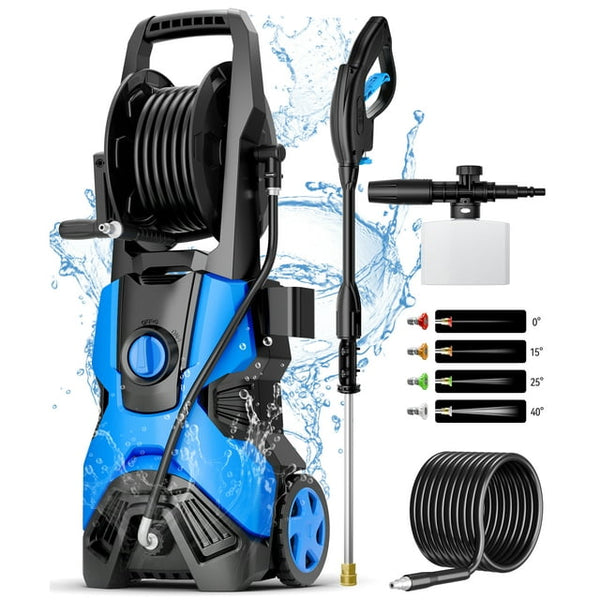 Vebreda 4500PSI Electric Pressure Washer, Powerful High-Pressure Cleaner with 4 Nozzles, Foam Cannon for Cars, Driveways, Patios & More