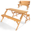 Convertible Picnic Table and Bench Set for Outdoors