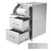 Outdoor Kitchen Double Access Drawers with Paper Towel Holder for BBQ Island
