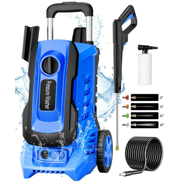 Vebreda 3800 PSI Electric Pressure Washer, 2.6 GPM Power Cleaner with 5 Nozzles, TSS Safety System, Portable Design for Cars, Driveways & Home Surfaces