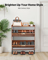 Adjustable Shoe Cabinet with Anti-Tip Device and Large Storage Capacity