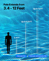 1? in Standard Connector Anti-Slip Telescoping Pool Vacuum Pole 3.4 ft to 12 ft