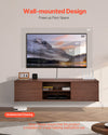 Floating Entertainment Shelf with Cable Management and Adjustable Storage