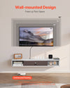 115 lb Capacity Floating Entertainment Shelf with Cabinets and Router Hole