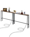 78.7L x 5.9W x 31.4H Console Table with Outlets and USB Ports - Vintage Design