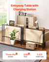 78.7L x 5.9W x 31.4H Console Table with Outlets and USB Ports - Vintage Design