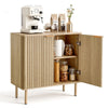 Coffee Bar Cabinet with Adjustable Shelves and Elegant Fluted Design