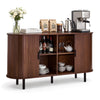 Easy Assembly Coffee Station Cabinet with Sliding Doors and Adjustable Shelves