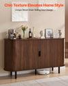Easy Assembly Coffee Station Cabinet with Sliding Doors and Adjustable Shelves
