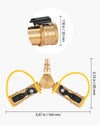 1/4-in Propane Quick Connect Y-Splitter Adapter with Shut-Off Valves