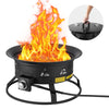 24 in Outdoor Gas Fire Pit with Adjustable Flame Control and Portable Design