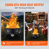 24 in Outdoor Gas Fire Pit with Adjustable Flame Control and Portable Design