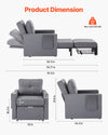 Convertible Sleeper Sofa Bed for Living Room and Guest Use
