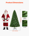 6 x 3.74 ft Christmas Tree with 1250 Branch Tips and Metal Base