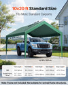10x20 ft Carport Replacement Canopy Cover for Outdoor Use