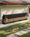 150.79 in x 14.17 in x 46.06 in Heavy-Duty Firewood Rack with Cover