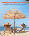 6.5 ft Tiki Patio Umbrella with Adjustable Height and Easy Assembly