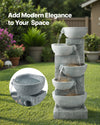 Splash-Proof Water Fountain with LED Lights and 5-Tier Design
