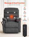 Power Lift Recliner Chair with Heat and Massage for Elderly