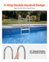 4-Step Pool Ladder with Double Handrails and 265 lbs Capacity