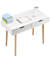 Versatile Computer Writing Study Desk with 2 Drawers - White Finish