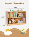 Montessori Bookshelf with Open Cubbies for Kids Storage and Organization