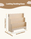 Scalloped Book Shelf 3 Compartment with Side Hooks for Kids Storage