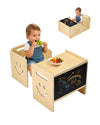 Adjustable Height Weaning Table and Chair Set with Chalkboard Surface for Kids