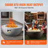 Outdoor Propane Fire Pit Table with Lava Rocks for Patio and Camping
