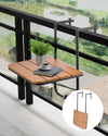 Adjustable Balcony Railing Table for Outdoor Patio and Deck