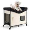 Elevated Pet Lounge Bed with Wheels for Indoor Outdoor