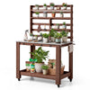 Potting Bench Table with Stainless Steel Top