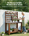 Potting Bench Table with Stainless Steel Top