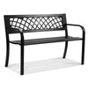 Outdoor Metal Garden Bench with Armrests for Garden and Park