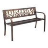 50 in Outdoor Bench Supports 550 lbs Antique Bronze Finish Floral Pattern