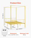 Canopy Bed Frame with Noise-Free Design and Customization Options