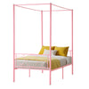 Twin Canopy Bed Frame for Bedroom and Guest Room