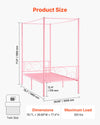 Twin Canopy Bed Frame for Bedroom and Guest Room