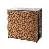 Outdoor Firewood Rack with Roof for Backyard