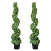 4 ft Spiral Artificial Topiary Balls with Pot Base - Set of 2